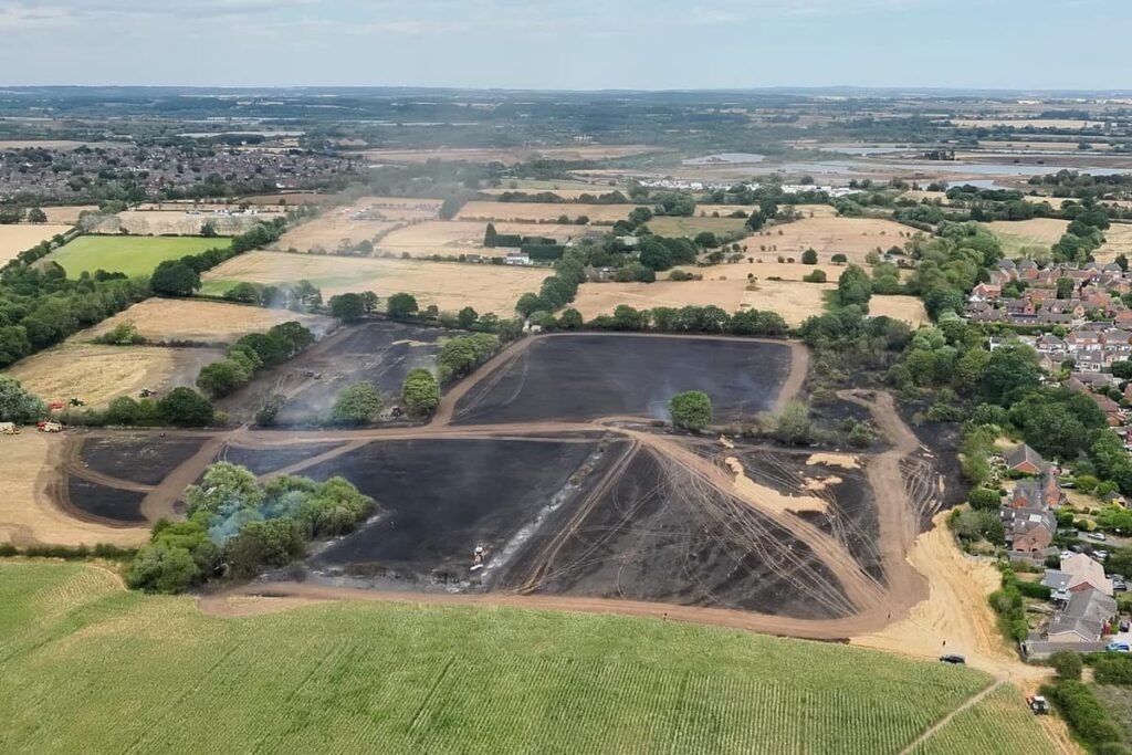 Huge fire which destroyed crops and threatened homes was started deliberately